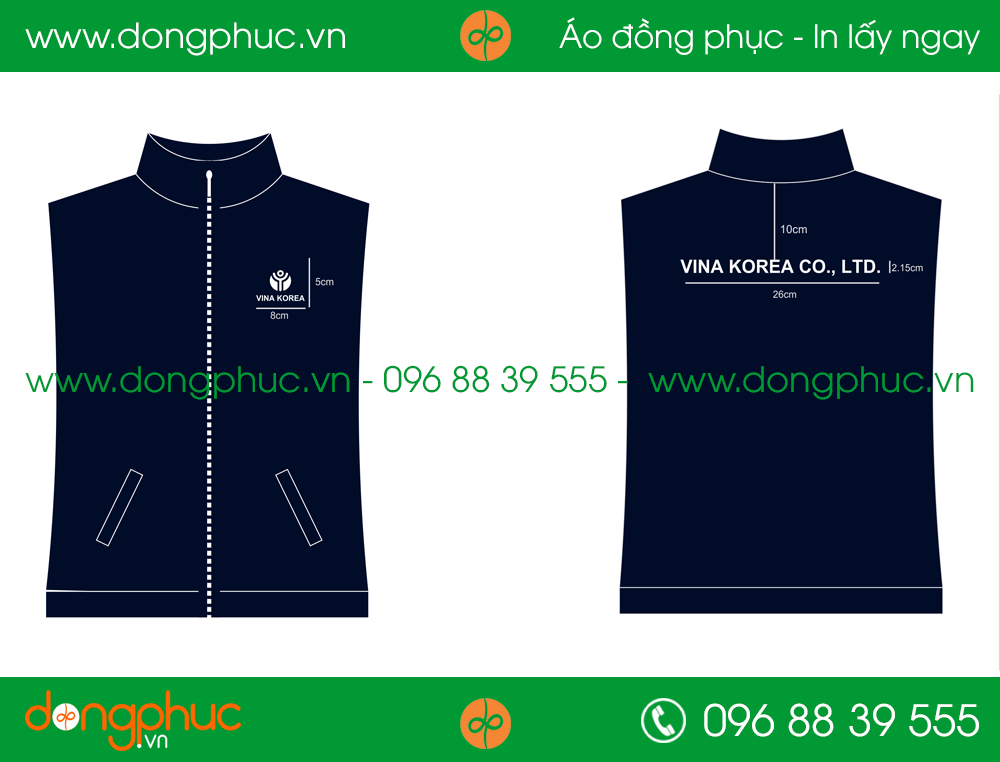 Áo khoác gió đồng phục công ty VINA KOREA